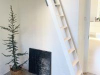 Houten ladder wit 8T