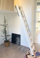 Houten ladder wit 12T