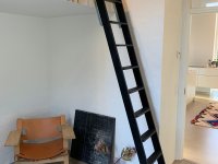 Houten ladder zwart 8T